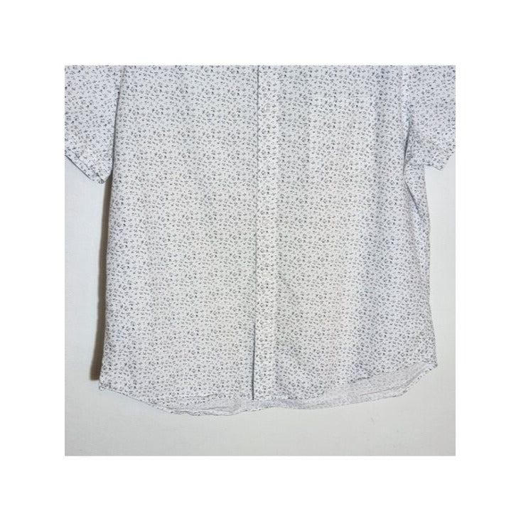 J. Crew White and Navy Print Button Down Shirt Size XL