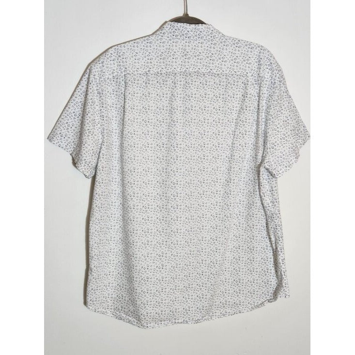 J. Crew White and Navy Print Button Down Shirt Size XL