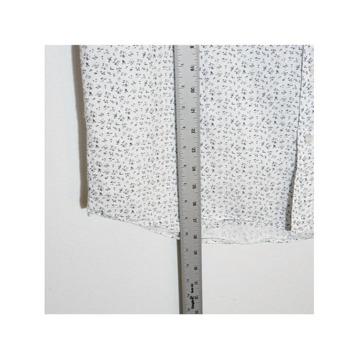 J. Crew White and Navy Print Button Down Shirt Size XL