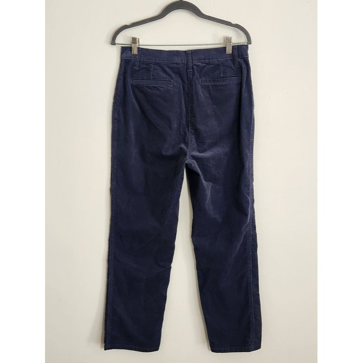 Lands' End Blue Corduroy Straight Leg Pants Size 8 Petite