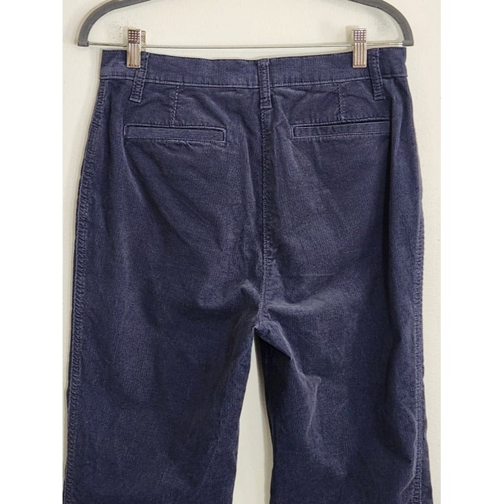 Lands' End Blue Corduroy Straight Leg Pants Size 8 Petite