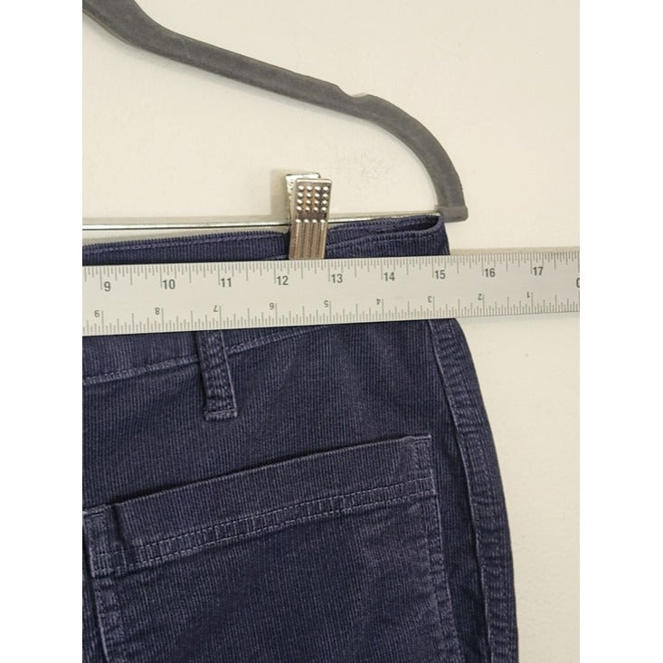 Lands' End Blue Corduroy Straight Leg Pants Size 8 Petite