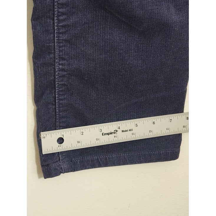 Lands' End Blue Corduroy Straight Leg Pants Size 8 Petite