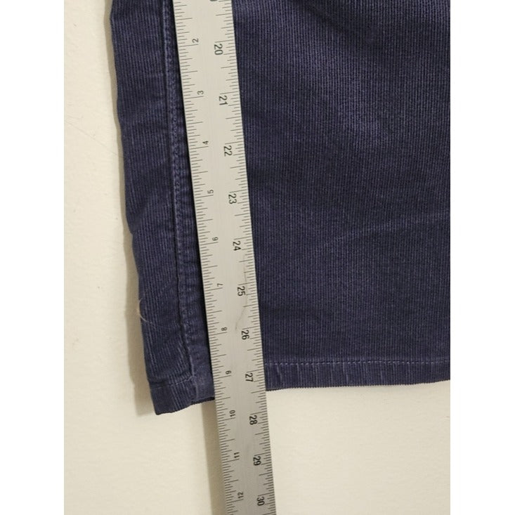 Lands' End Blue Corduroy Straight Leg Pants Size 8 Petite