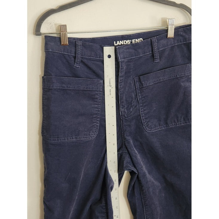 Lands' End Blue Corduroy Straight Leg Pants Size 8 Petite