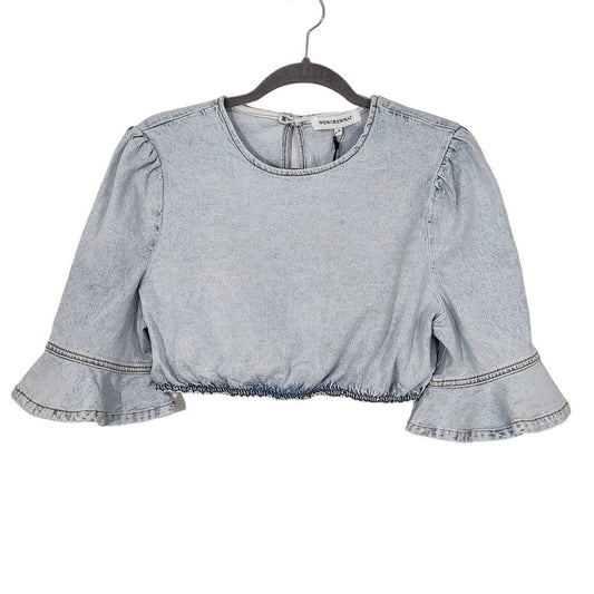 WeWoreWhat Cropped Denim Top Size Medium NWT Denim Sexy Crop Top