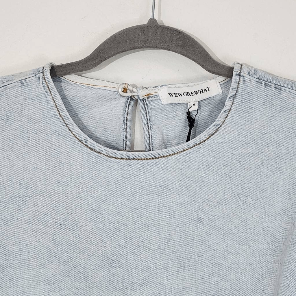 WeWoreWhat Cropped Denim Top Size Medium NWT Denim Sexy Crop Top