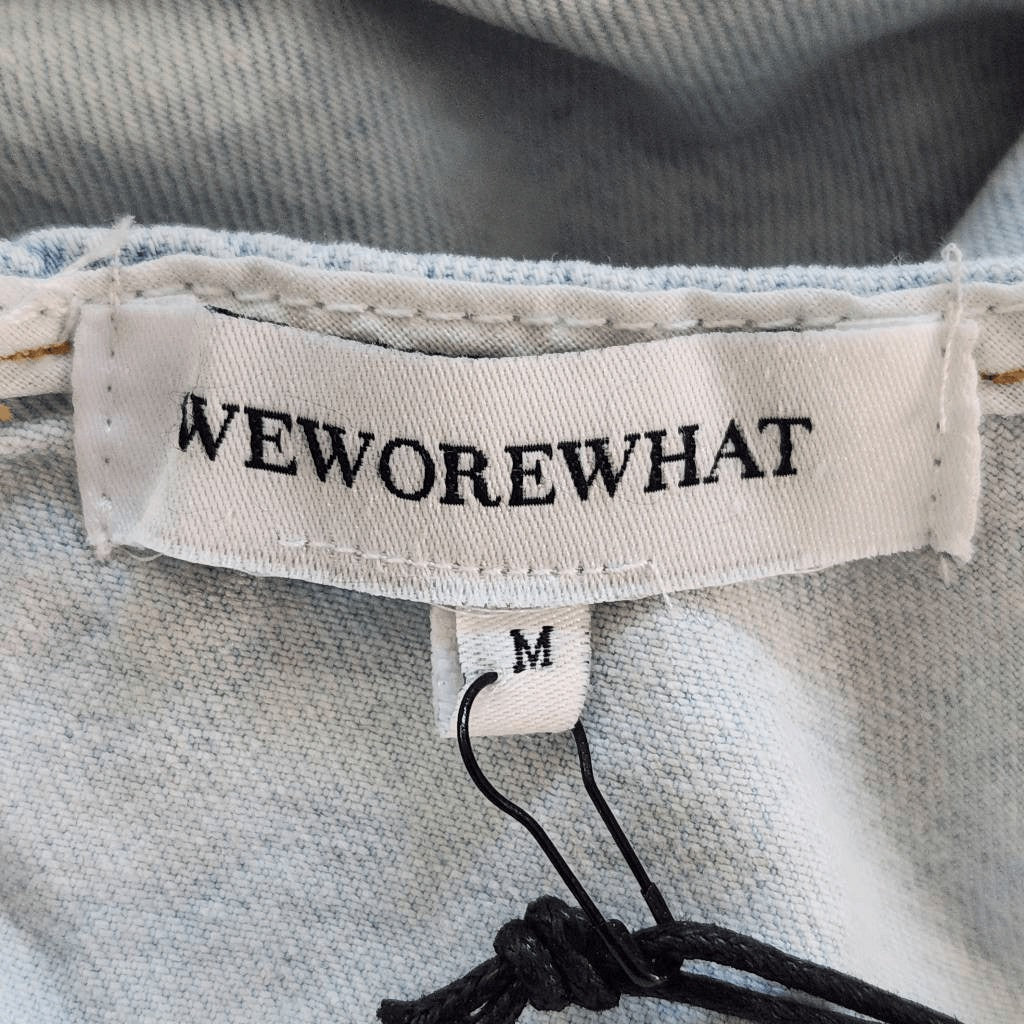 WeWoreWhat Cropped Denim Top Size Medium NWT Denim Sexy Crop Top