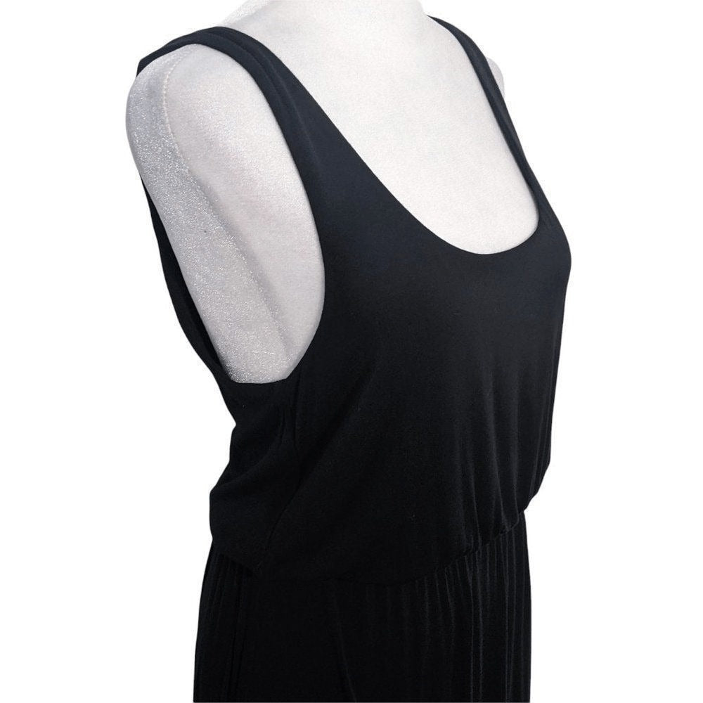 Felicity & Coco High Low Black Midi Dress Size XS Black Stretchy Knit Sundress