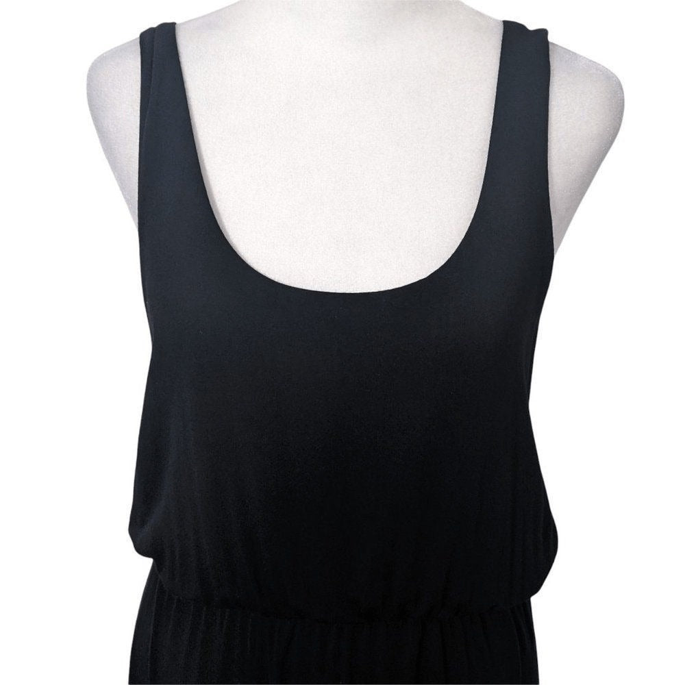 Felicity & Coco High Low Black Midi Dress Size XS Black Stretchy Knit Sundress