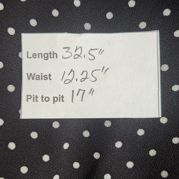 HYFVE Black Polka Dot Mini Dress with Fitted Smocked Skirt Size Medium