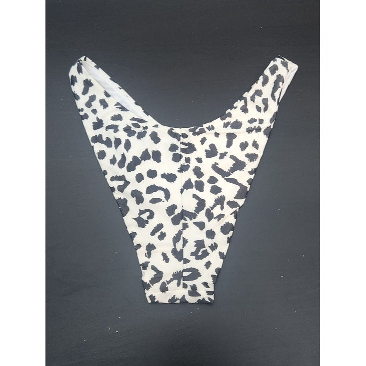 Aerie Cream and Black Leopard Print Cheeky Bikini Bottom Size Medium NWT