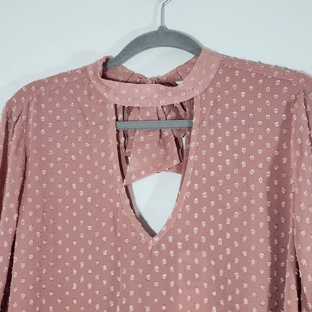 Band of the Free Dusty Pink Bell Sleeve Boho Top Size Medium NWT Pink Blouse