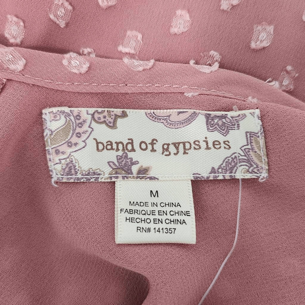 Band of the Free Dusty Pink Bell Sleeve Boho Top Size Medium NWT Pink Blouse