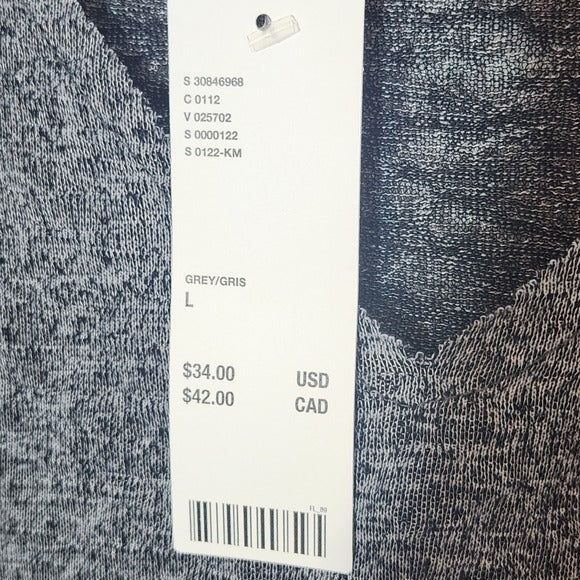 Project Social T Urban Outfitters Gray Textured V-Neck Tee Size Large NWT