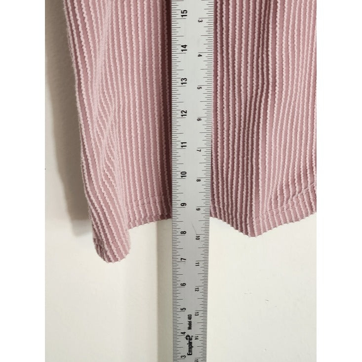 Kirundo Dusty Pink Ribbed Knit Oversized V-Neck Top Size XL