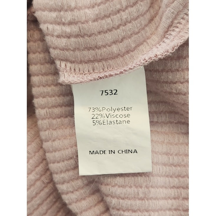 Kirundo Dusty Pink Ribbed Knit Oversized V-Neck Top Size XL