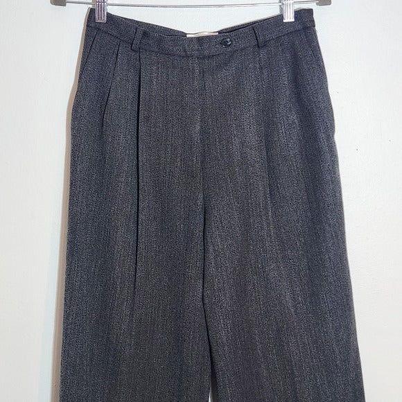 Talbots Classic Gray Wool Pleated Dress Pants Size 8