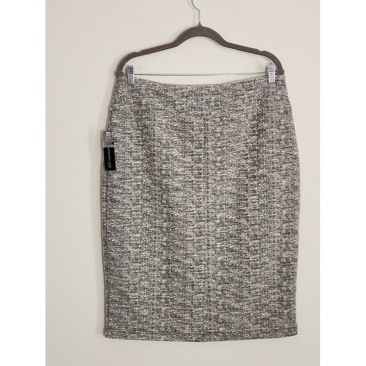 Soho Apparel Black and White Tweed Pencil Skirt Size Large NWT