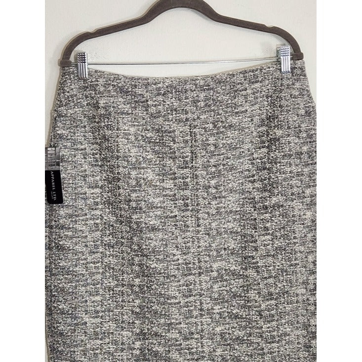 Soho Apparel Black and White Tweed Pencil Skirt Size Large NWT