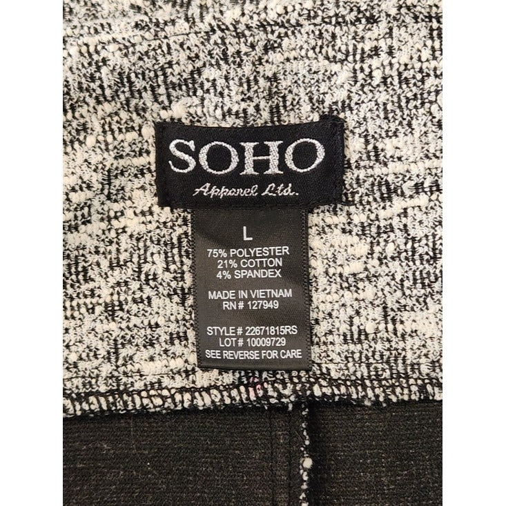 Soho Apparel Black and White Tweed Pencil Skirt Size Large NWT