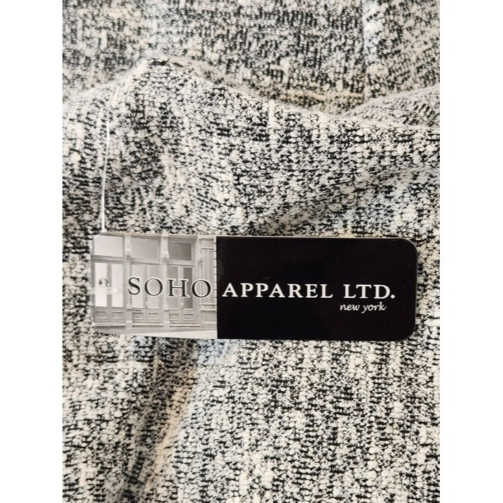 Soho Apparel Black and White Tweed Pencil Skirt Size Large NWT
