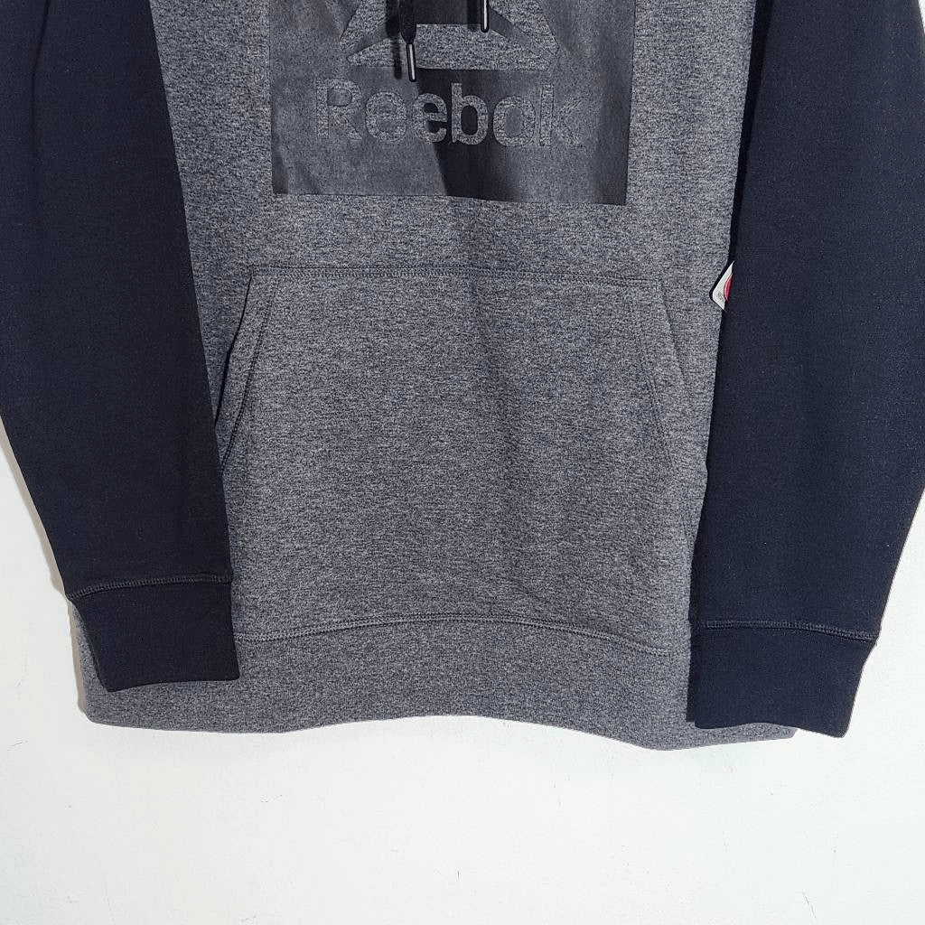 Reebok Charcoal Gray Logo Pullover Hoodie NWT Size Large Gray and Black Hoodie