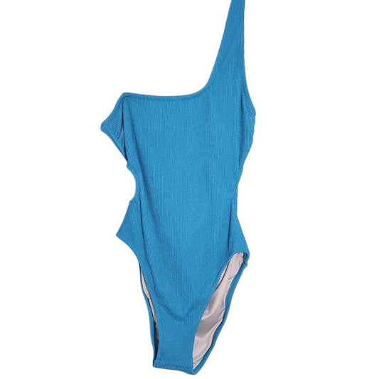 Shade & Shore Blue One-Shoulder One-Piece Swimsuit NWT Size Large 12-14