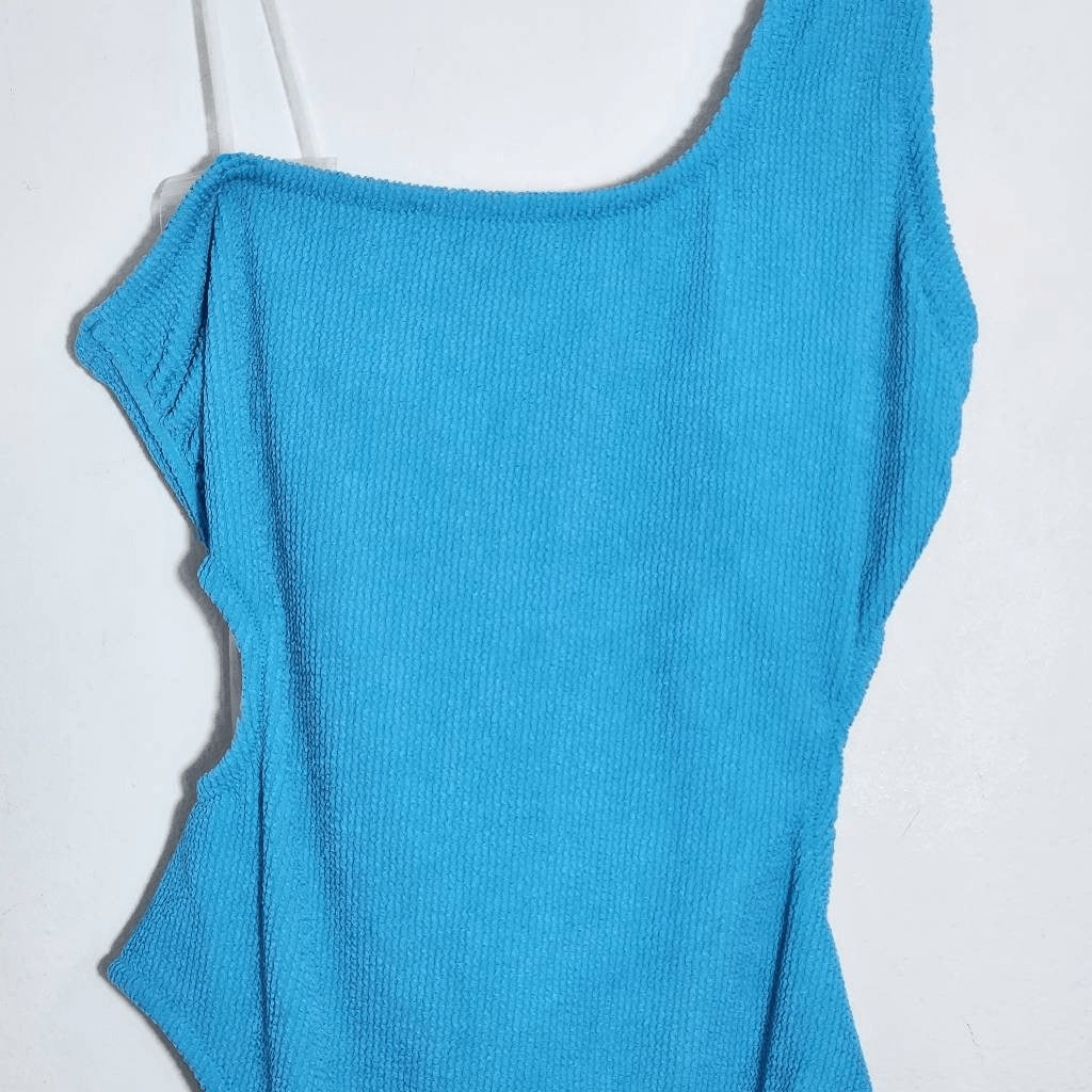 Shade & Shore Blue One-Shoulder One-Piece Swimsuit NWT Size Large 12-14