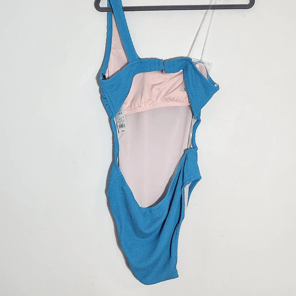 Shade & Shore Blue One-Shoulder One-Piece Swimsuit NWT Size Large 12-14