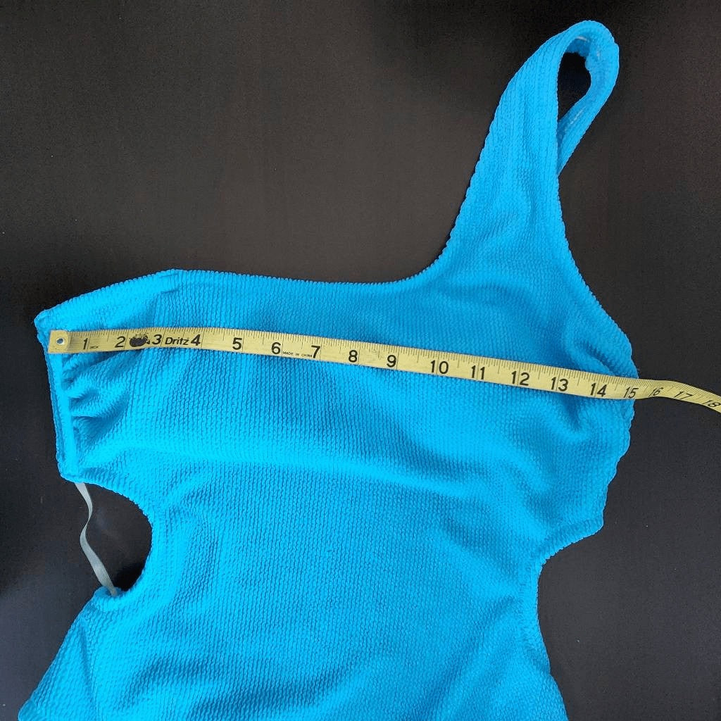 Shade & Shore Blue One-Shoulder One-Piece Swimsuit NWT Size Large 12-14