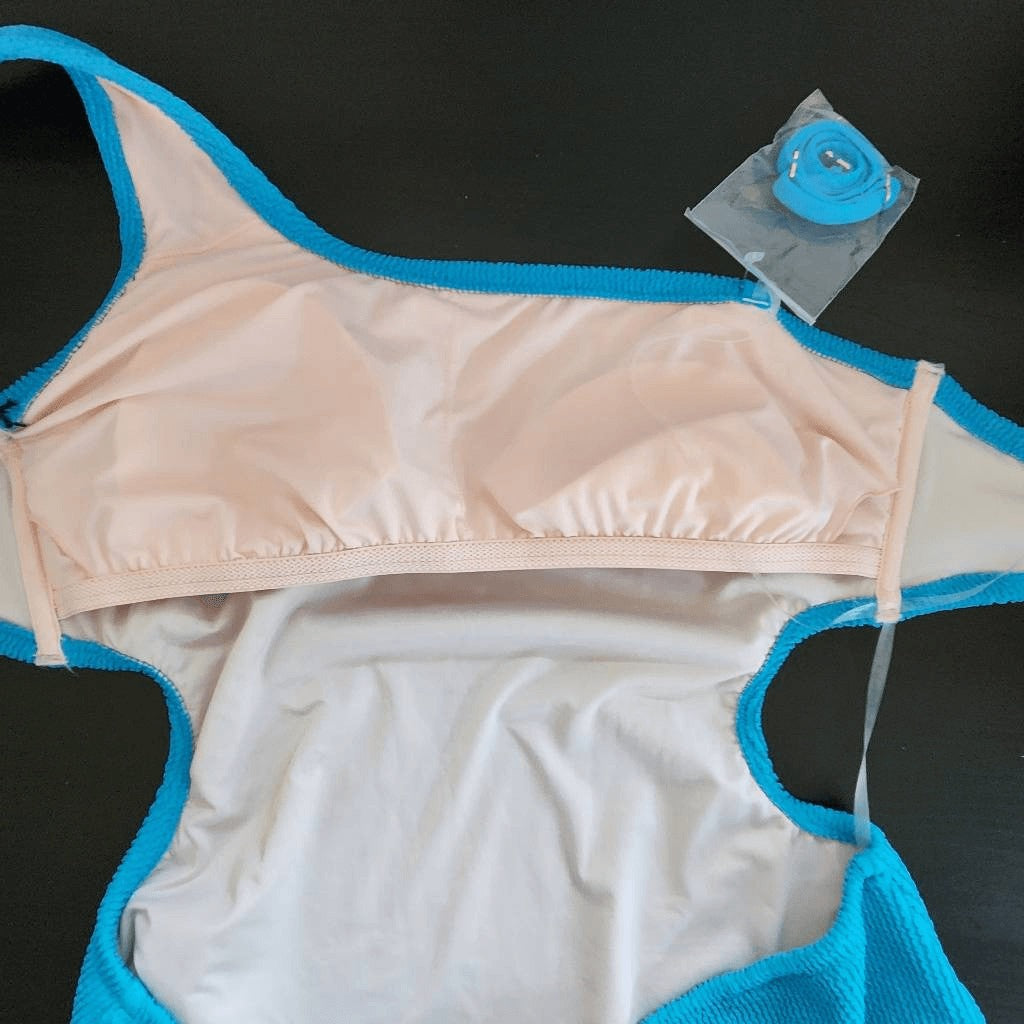 Shade & Shore Blue One-Shoulder One-Piece Swimsuit NWT Size Large 12-14