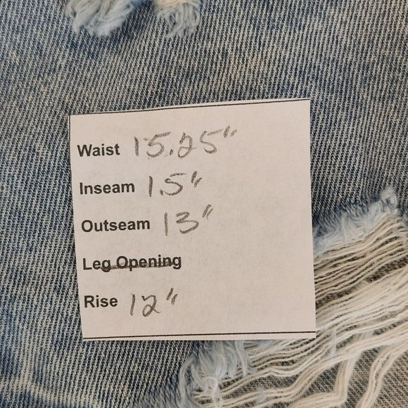 Shein Distressed Women's Jean Shorts NWT Size Large Light Wash Denim Shorts
