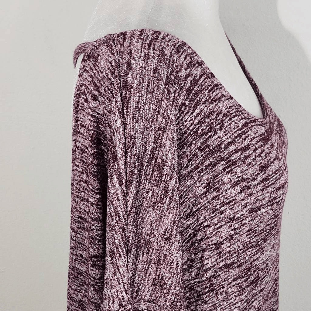 Athleta Plum Top with Draped Cutout in Back Size Medium Burgundy Knit Top