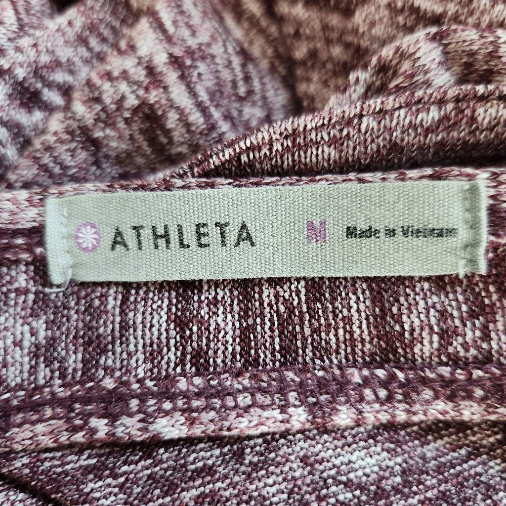 Athleta Plum Top with Draped Cutout in Back Size Medium Burgundy Knit Top