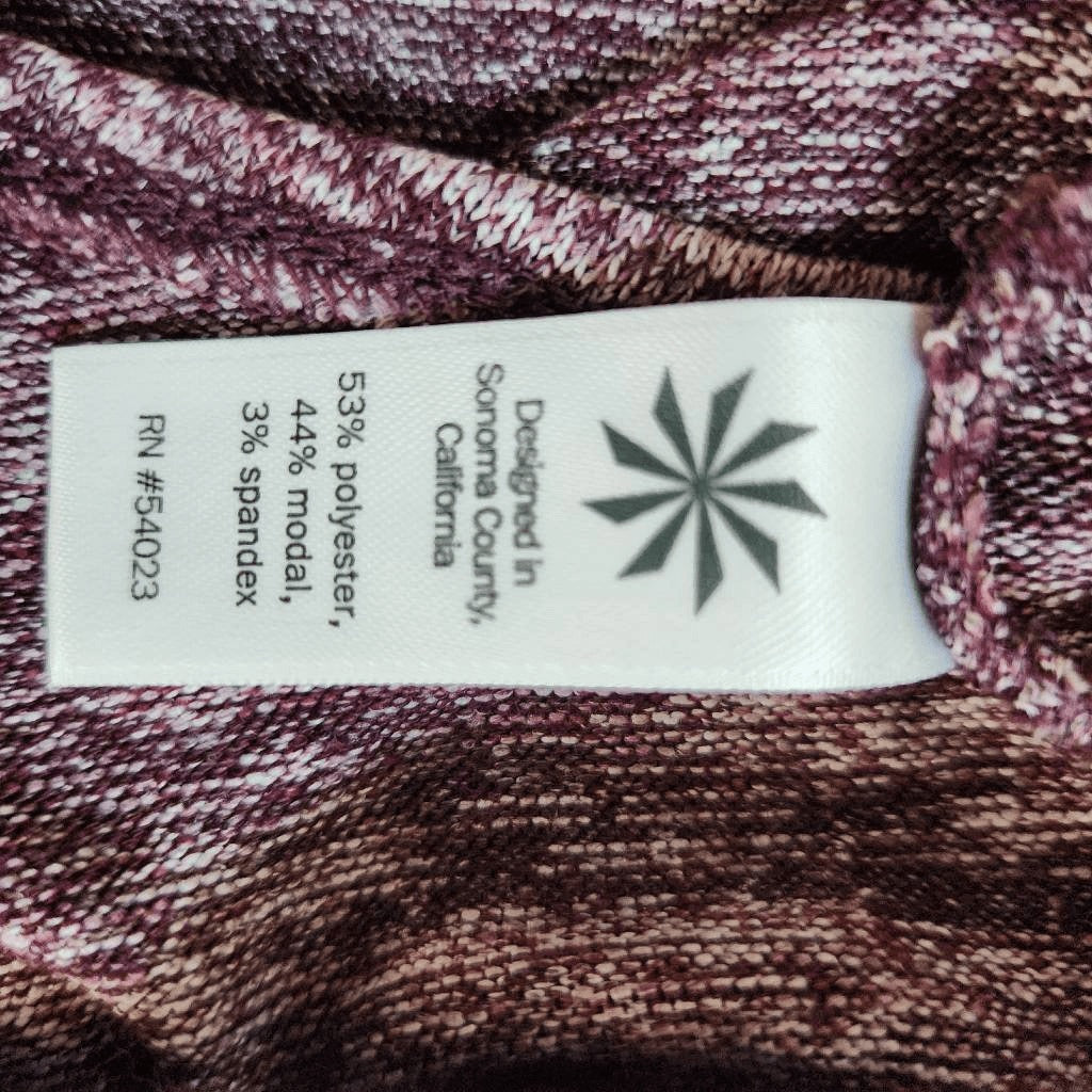 Athleta Plum Top with Draped Cutout in Back Size Medium Burgundy Knit Top