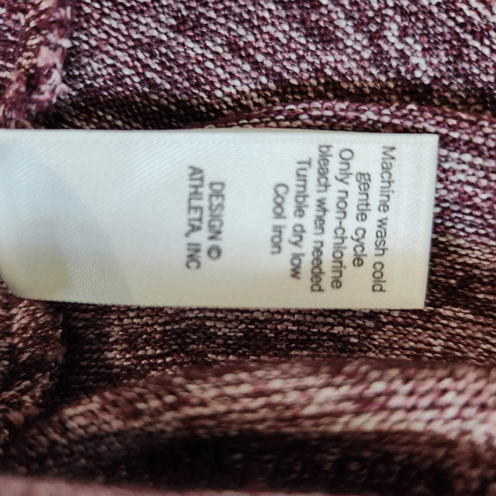 Athleta Plum Top with Draped Cutout in Back Size Medium Burgundy Knit Top