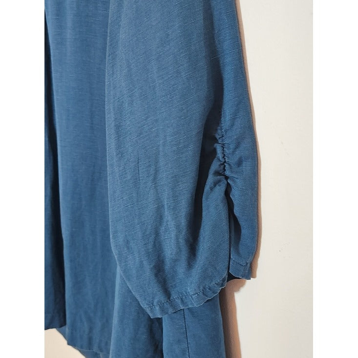 Torrid Blue Casual Single-Button Blazer Linen Blend Size 3X