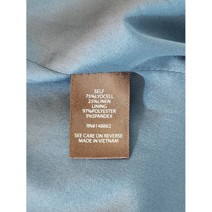 Torrid Blue Casual Single-Button Blazer Linen Blend Size 3X