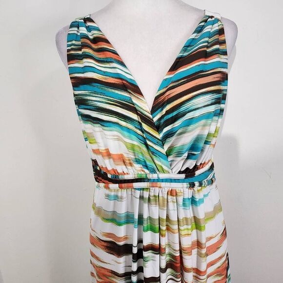 New Directions Multi-Color Sleeveless Maxi Dress Size Medium
