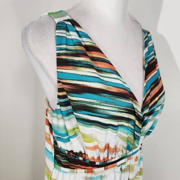 New Directions Multi-Color Sleeveless Maxi Dress Size Medium
