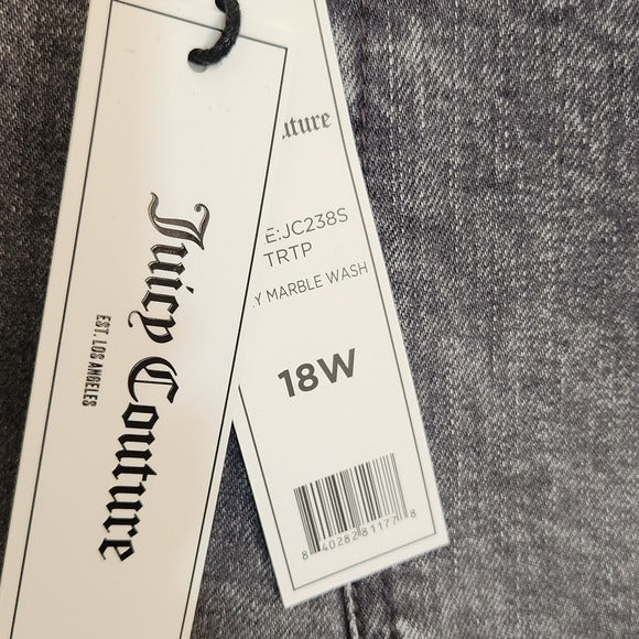 Juicy Couture Gray Straight Leg Jeans Size 18W NWT