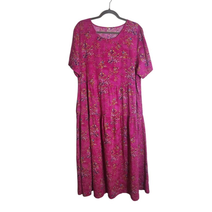 Magenta Pink Tiered Maxi Dress Size 2X