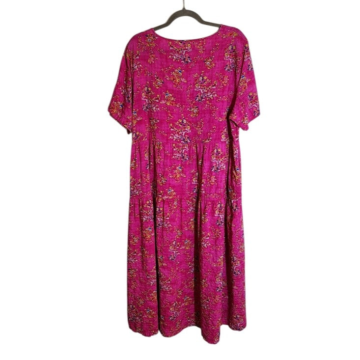 Magenta Pink Tiered Maxi Dress Size 2X