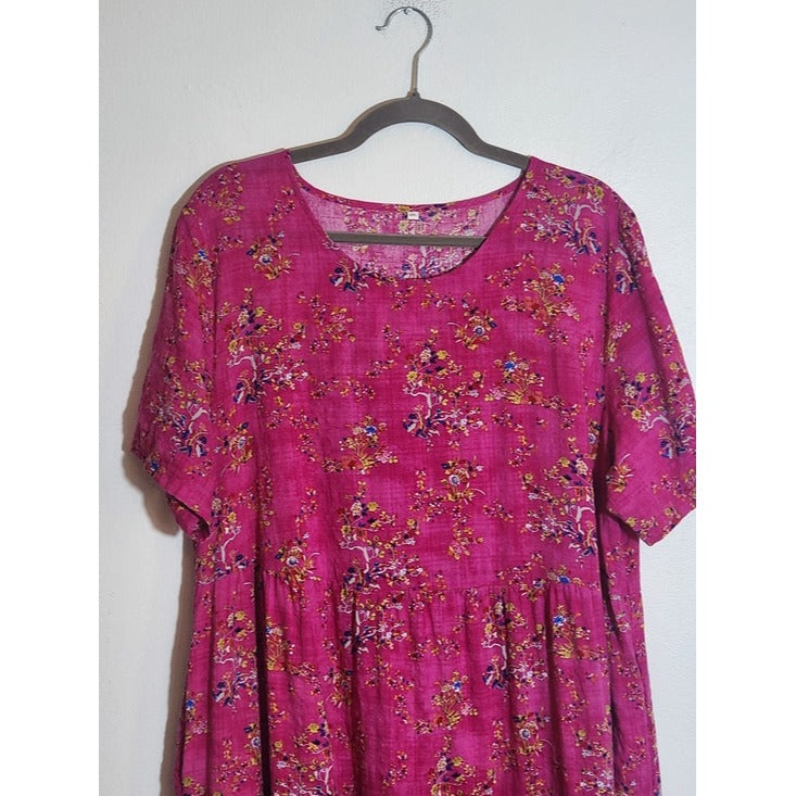 Magenta Pink Tiered Maxi Dress Size 2X