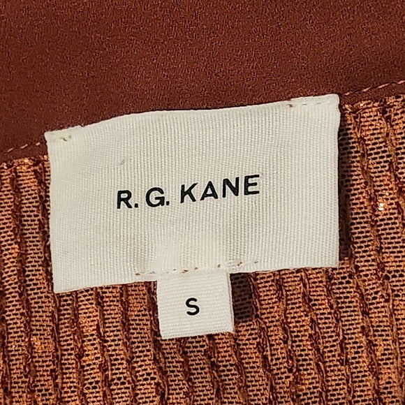R.G. Kane Bronze Brown Sequin Button Up Blouse Size Small