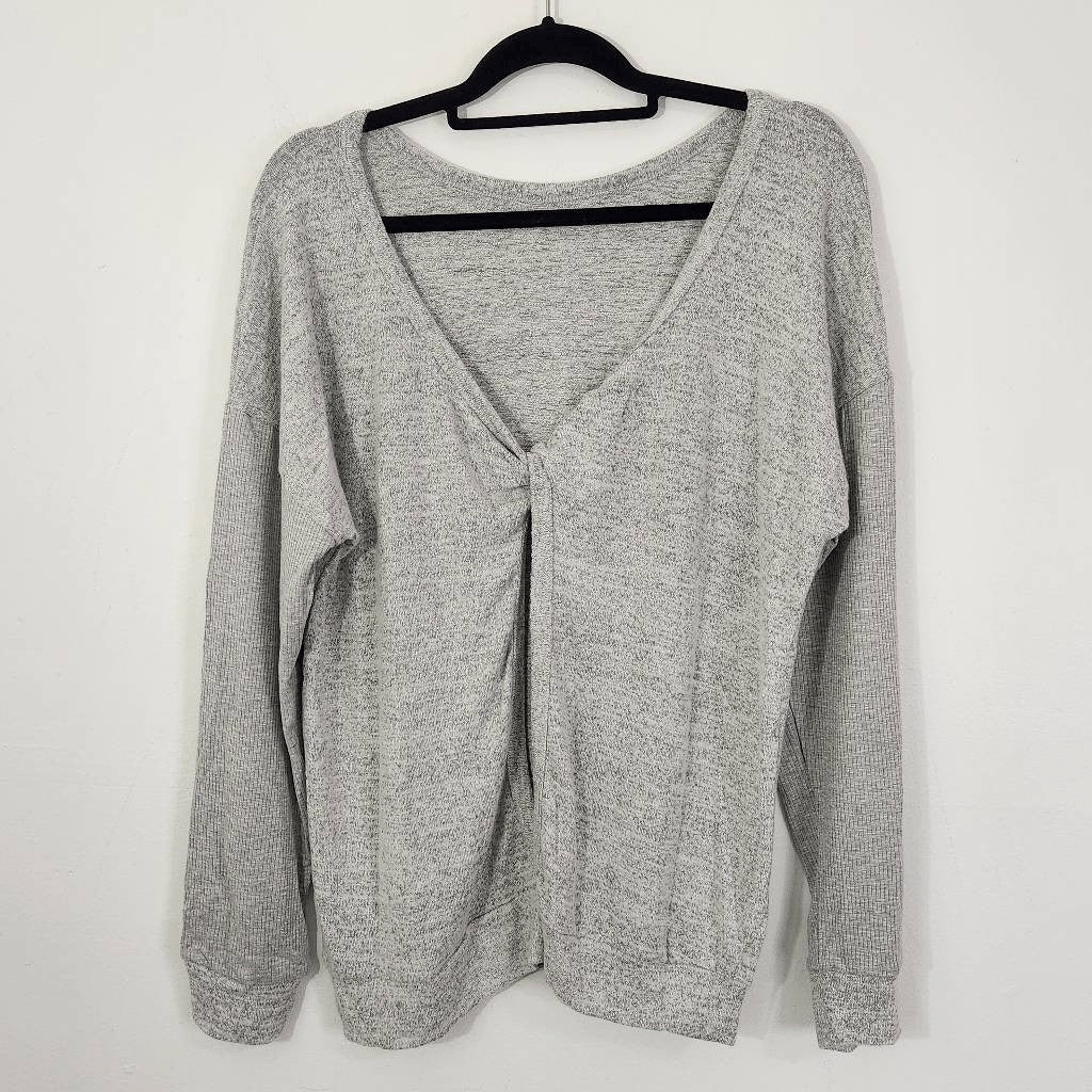 Gray Sweatshirt Pullover Gray Top with Open Back Size Large Gray Pullover