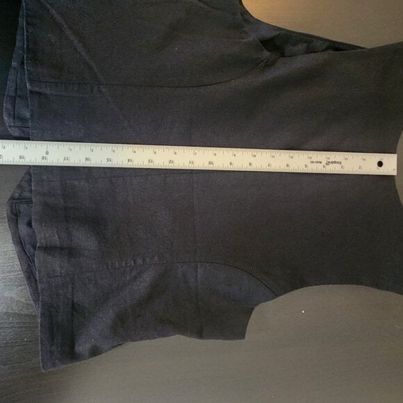 Express Black Linen Button-Up Vest Size Large NWT Linen Blend Vest