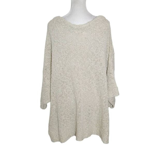 Easel Cream Distressed Loose Knit Oversized Sweater Size Medium/Large