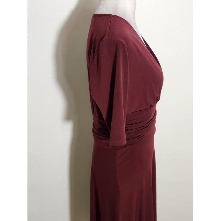 Ann Taylor Faux Wrap Burgundy Dress Size 6
